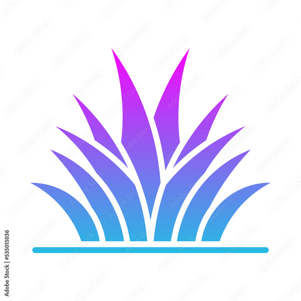 Grass Leaves Glyph Gradient Icon