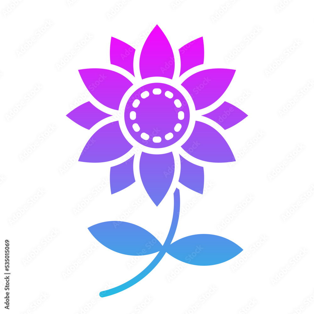 Sunflower Glyph Gradient Icon Sunflower Glyph Gradient Icon