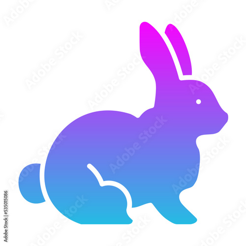 Rabbit Glyph Gradient Icon