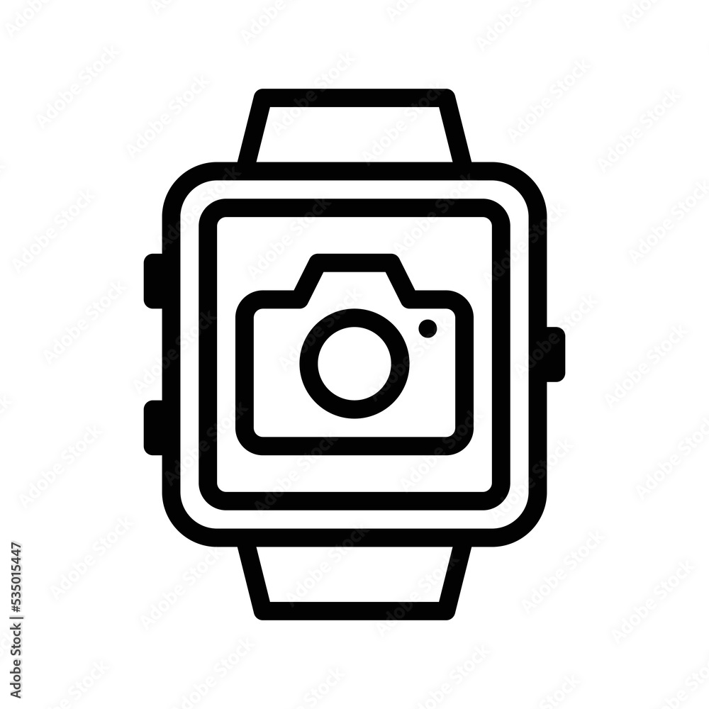 Vector Icons Smartwatch Camera Lineal Style. Pixel Perfect and Editable Stroke. Vector Icons Smartwatch Camera Lineal Style. Pixel Perfect and Editable Stroke.