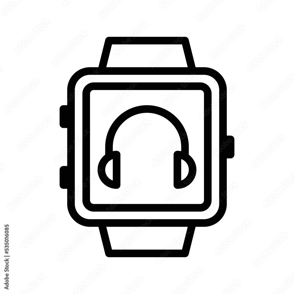 Vector Icons Smartwatch Headphones Lineal Style. Pixel Perfect and Editable Stroke. Vector Icons Smartwatch Headphones Lineal Style. Pixel Perfect and Editable Stroke.