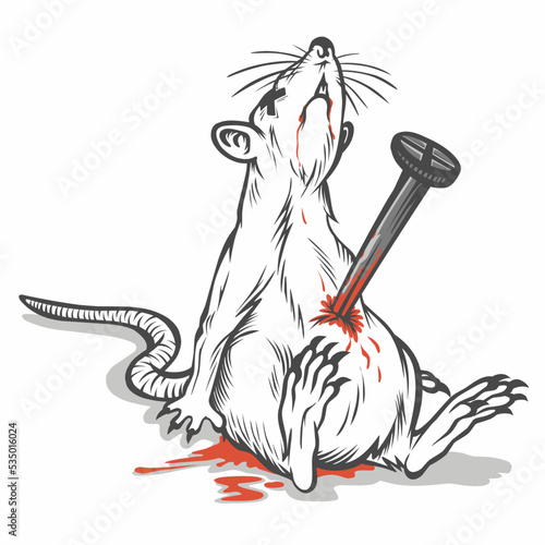 illustration of a dead rat mouse