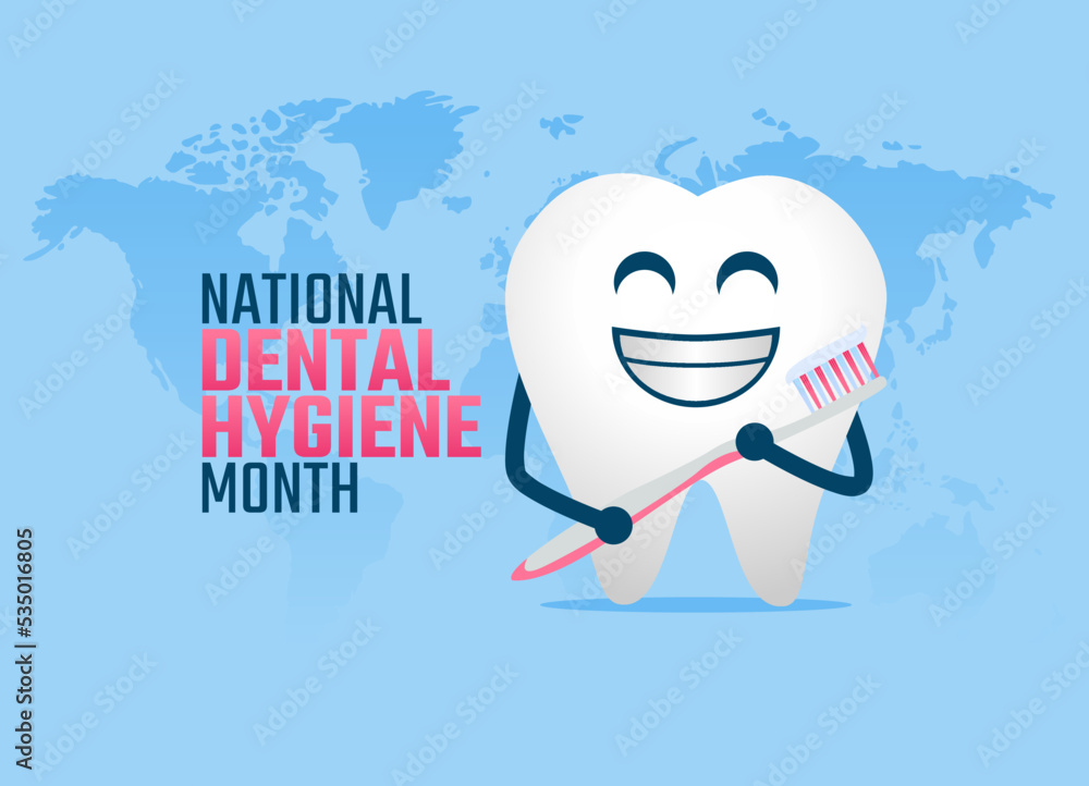 vector graphic of national dental hygiene day good for national dental