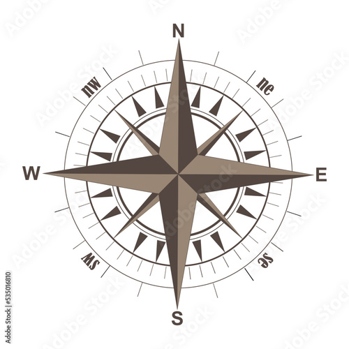 Creative vector illustration of wind rose magnetic compass isolated on transparent background. Art design for global travel, tourism, exploration. Concept graphic element for navigation, orientationCr