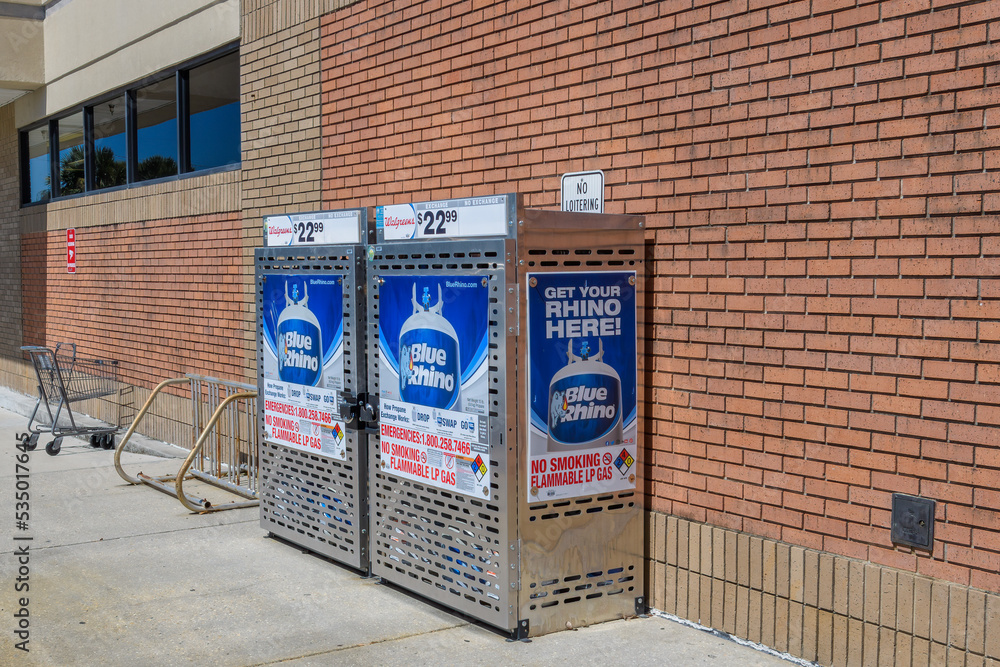Blue Rhino Propane Tank Exchange Outside of Walgreen's Store on October
