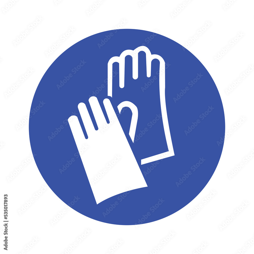 wear glopes,Wear Hand Protection Symbol,Vector Illustration, Isolate white background Icon. EPS10. wear glopes,Wear Hand Protection Symbol,Vector Illustration, Isolate white background Icon. EPS10.