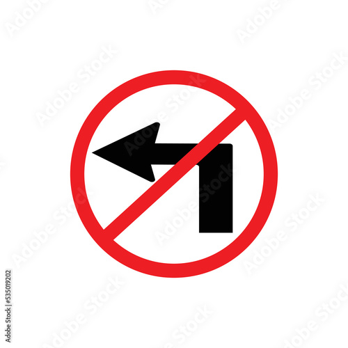 symbols or signs are prohibited from turning left