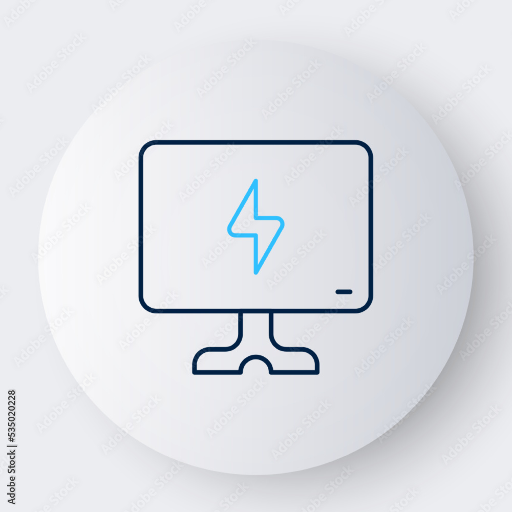 Line Smart Tv icon isolated on white background. Television sign. Colorful outline concept. Vector Line Smart Tv icon isolated on white background. Television sign. Colorful outline concept. Vector