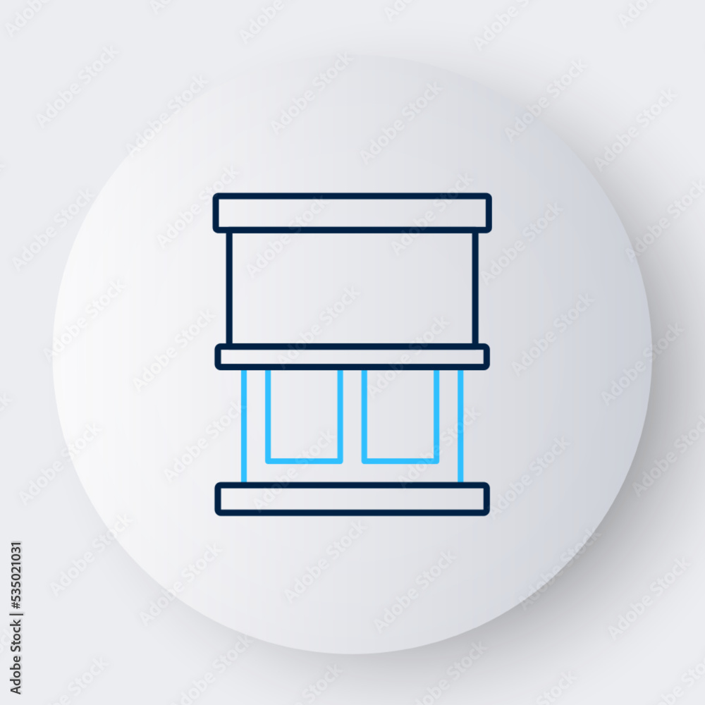 Line Window with curtains in the room icon isolated on white background. Colorful outline concept. Vector Line Window with curtains in the room icon isolated on white background. Colorful outline concept. Vector