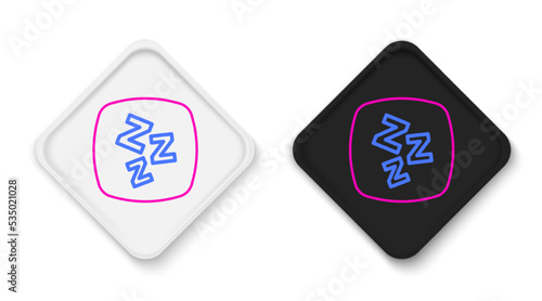 Line Sleepy icon isolated on white background. Sleepy zzz talk bubble. Colorful outline concept. Vector