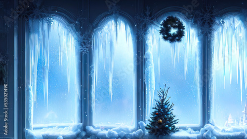 Large panoramic frozen wint...