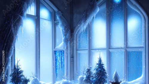 Large panoramic frozen wint...