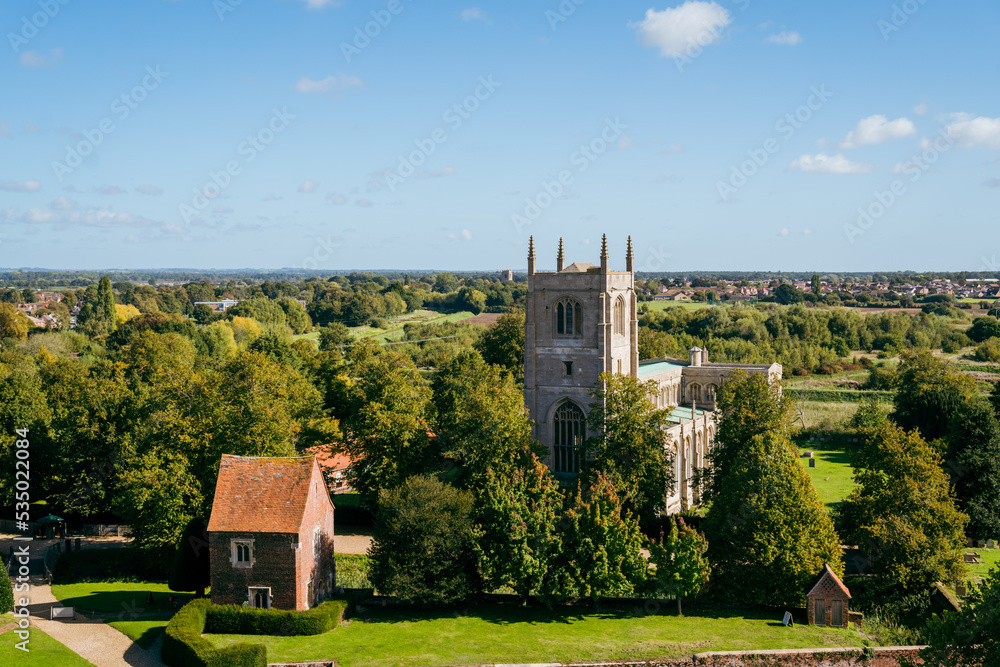 English Countryside Landscape Shot, Church
