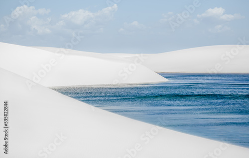  white sand dunes of Lencois Maranhenses with rain water pools
