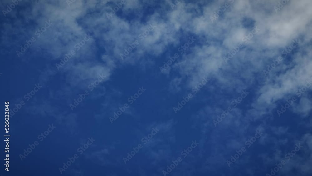 Clouds moving fast against blue sky. Cloudscape with white fluffy clouds Clouds moving fast against blue sky. Cloudscape with white fluffy clouds