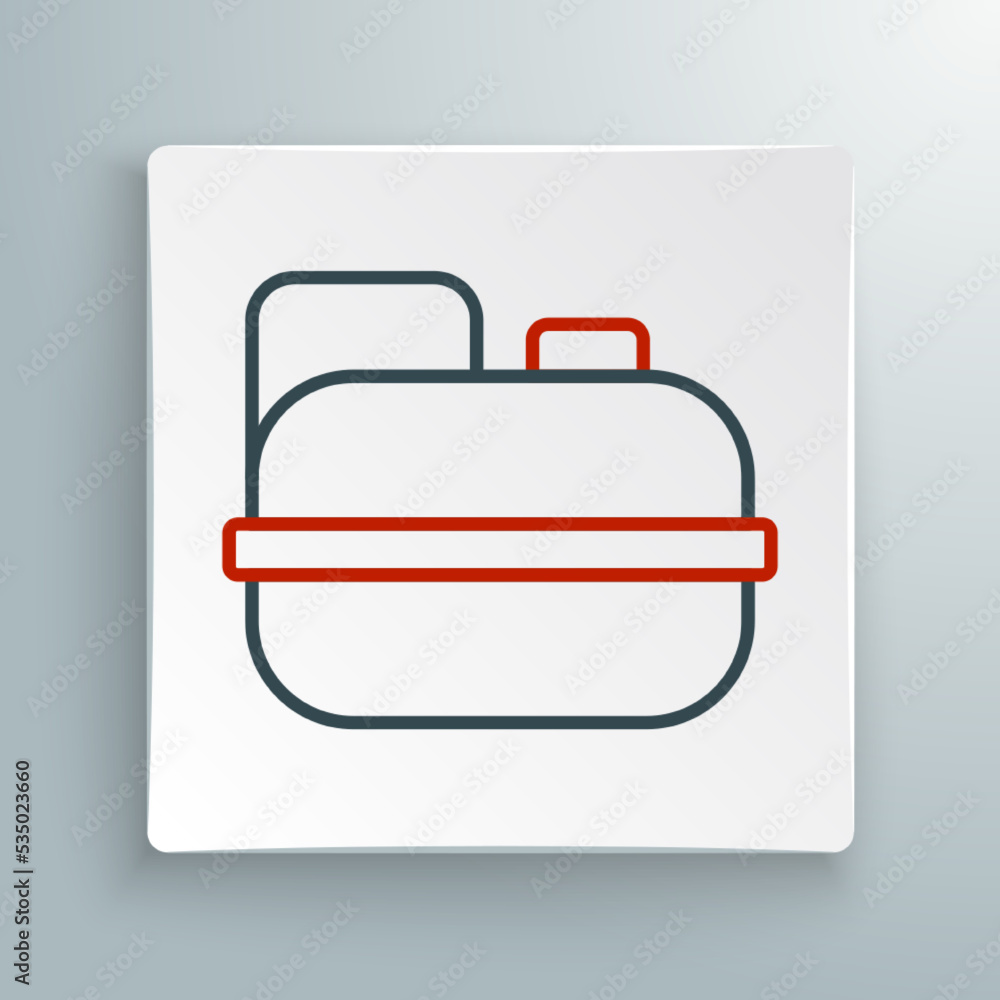 Line Canister for gasoline icon isolated on white background. Diesel gas icon. Colorful outline concept. Vector Line Canister for gasoline icon isolated on white background. Diesel gas icon. Colorful outline concept. Vector