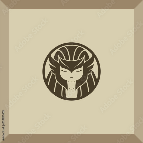 simple valkyrie logo for symbol or icon