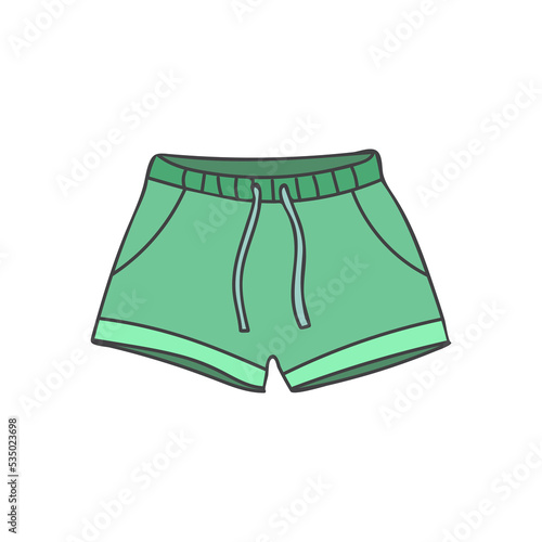 Man swimming trunks colorful illustration in vector. Man swimming trunks illustration in vector. Beach wear illustration in vector
