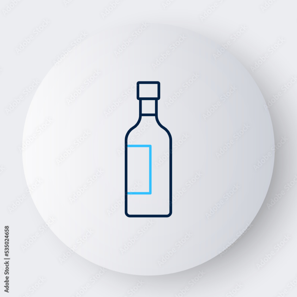 Line Bottle of wine icon isolated on white background. Colorful outline concept. Vector Line Bottle of wine icon isolated on white background. Colorful outline concept. Vector