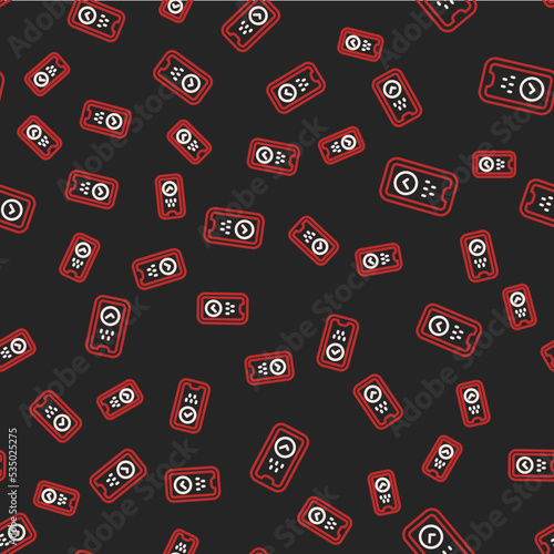 Line Taxi mobile app icon isolated seamless pattern on black background. Mobile application taxi. Vector