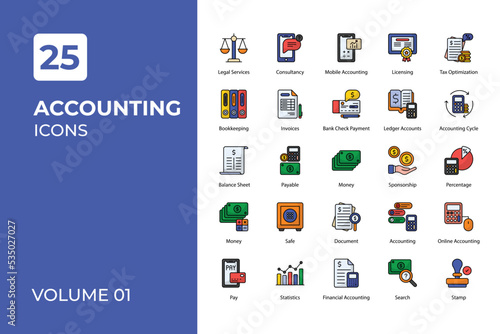 Accounting icons collection.