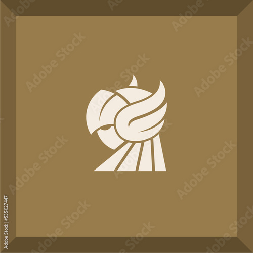 simple valkyrie logo for symbol or icon
