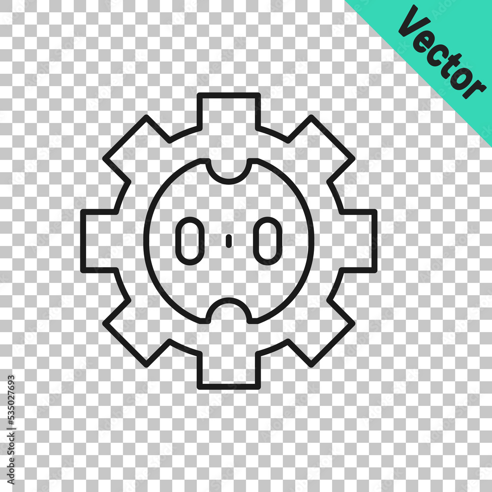 Black line Electrical outlet icon isolated on transparent background. Power socket. Rosette symbol. Vector Black line Electrical outlet icon isolated on transparent background. Power socket. Rosette symbol. Vector