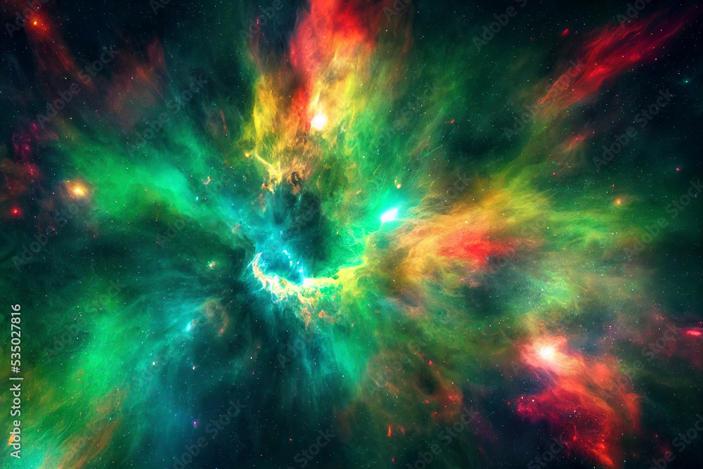 Obraz premium Deep space. Science fiction wallpaper, planets, stars, galaxies and nebulas in awesome cosmic image.