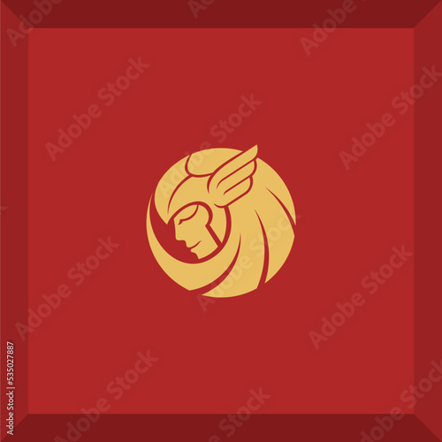 simple valkyrie logo for symbol or icon