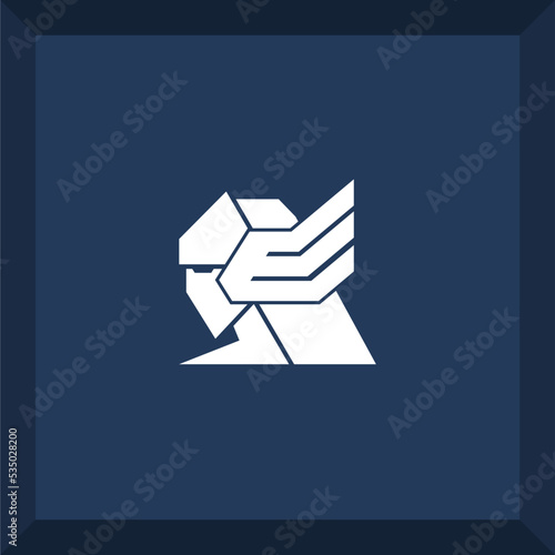 simple valkyrie logo for symbol or icon