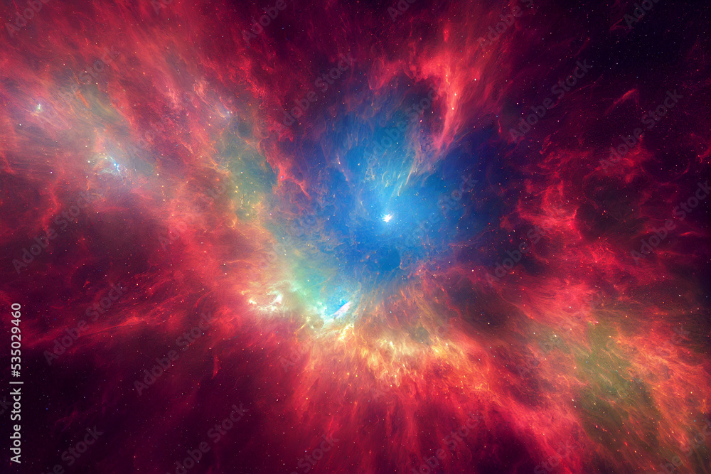Computer Generated image of outer space. Star field on nebulae abstract background image. Night sky outer space wallpaper.