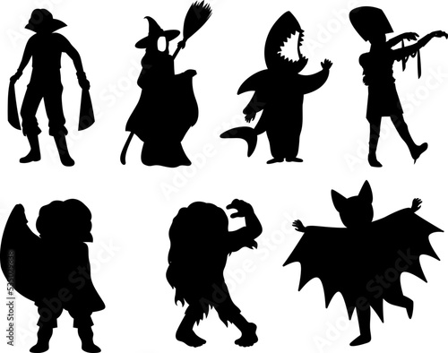 Collection of Halloween isolated vector Silhouettes