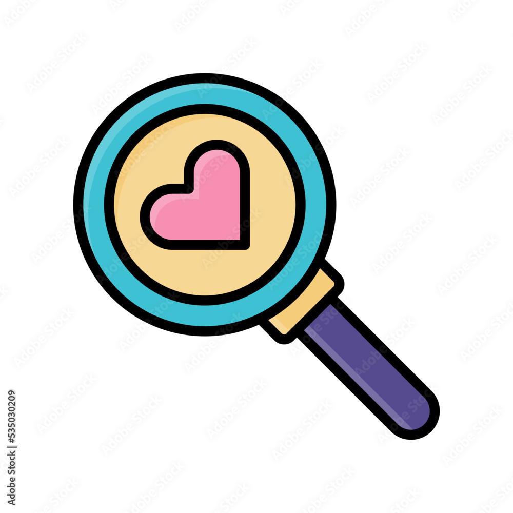 Valentine day element  magnifying icon