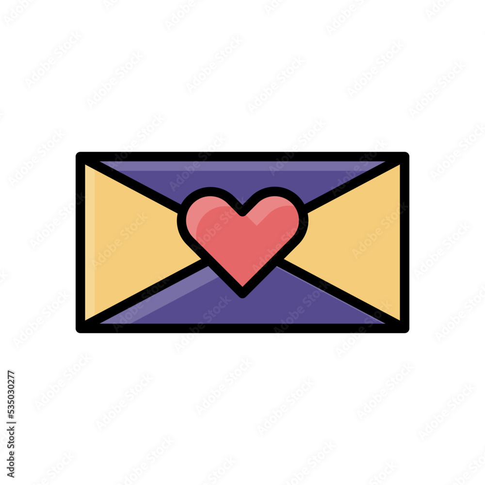 Valentine day element envelope with heart Valentine day element envelope with heart