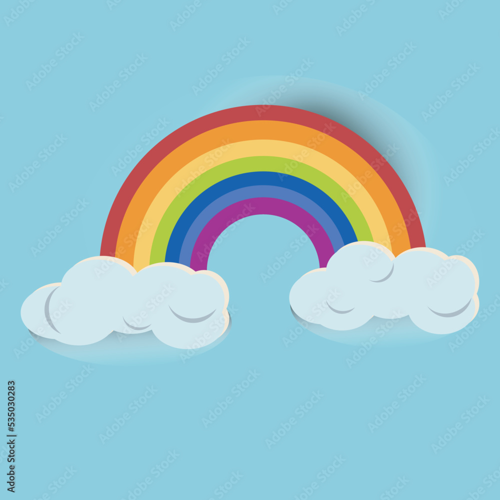 Rainbow on sky ,summer concept.
