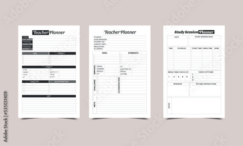teacher planner KDP Interior design.  Printable logbook
