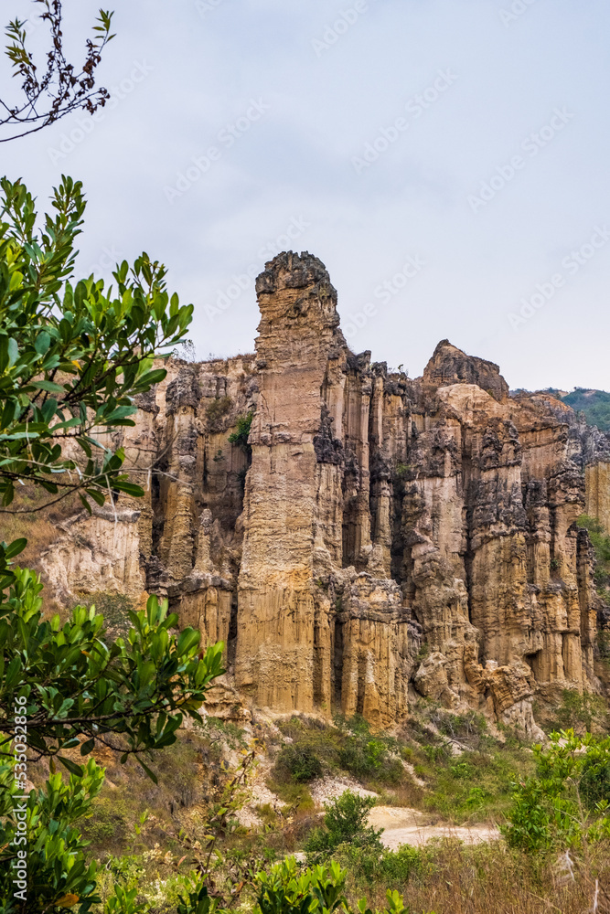 Los Estoraques Unique Natural Area, national park in the Cordillera Oriental of Colombia, Norte Los Estoraques Unique Natural Area, national park in the Cordillera Oriental of Colombia, Norte