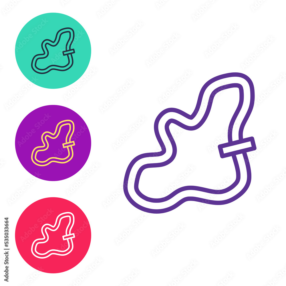 Fototapeta premium Set line Racing track icon isolated on white background. Set icons colorful. Vector