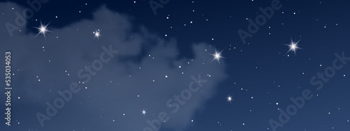 Fototapeta Naklejka Na Ścianę i Meble -  Night sky with clouds and many stars