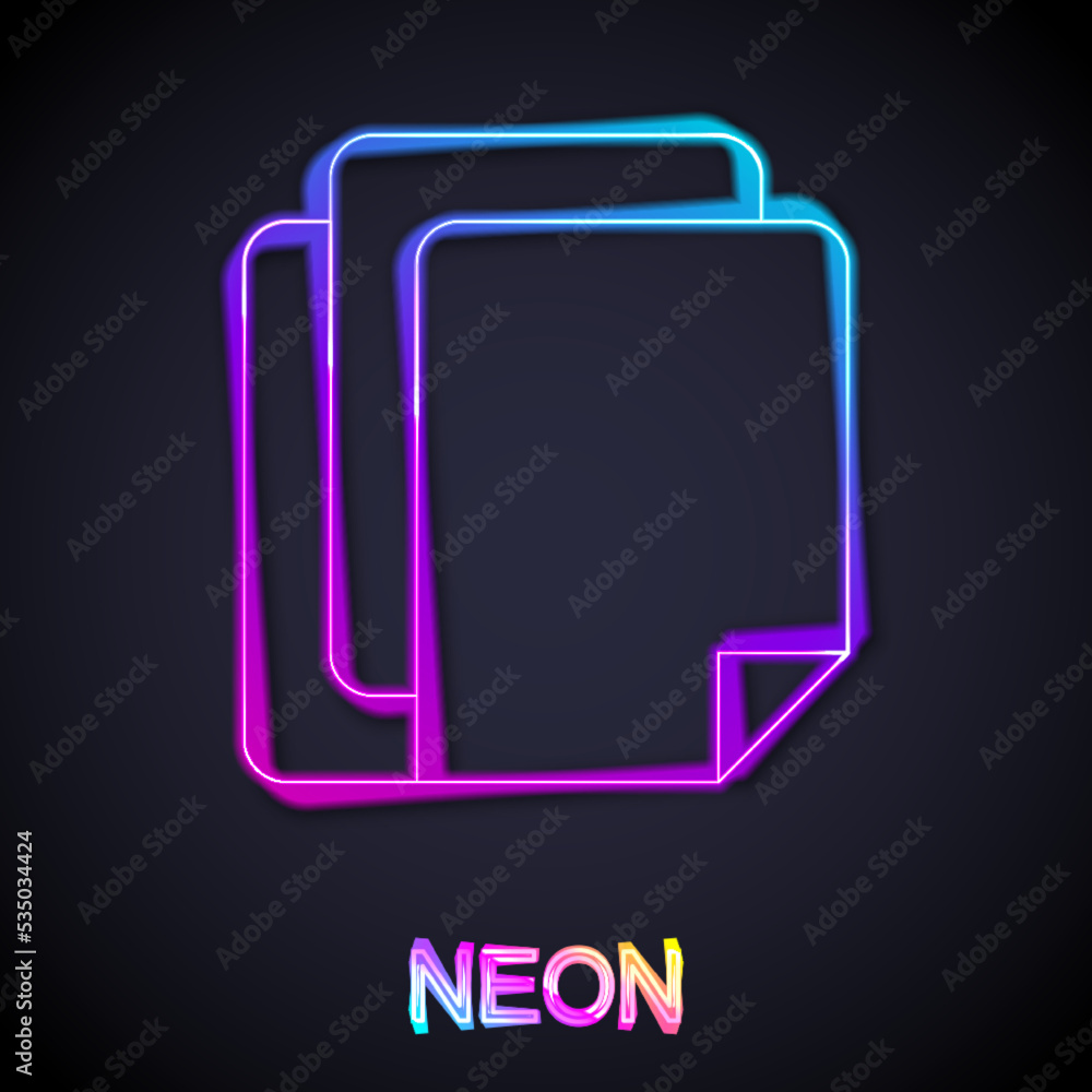 Glowing neon line File document icon isolated on black background. Checklist icon. Business concept. Vector Glowing neon line File document icon isolated on black background. Checklist icon. Business concept. Vector