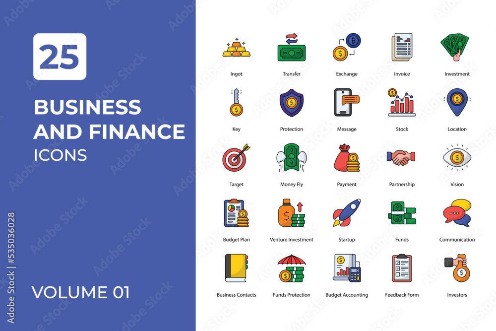 Business and Finance icons collection. Business and Finance icons collection.