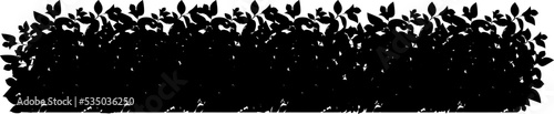 Set of ornamental black plant in the form of a hedge.Realistic garden shrub, seasonal bush, boxwood, tree crown bush foliage.For decorate of a park, a garden or a fence.