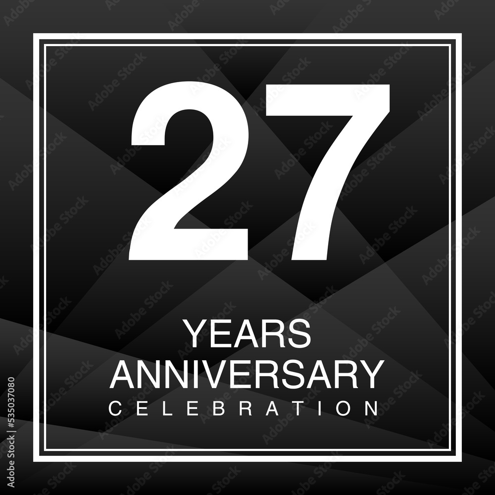 27 Year Anniversary Celebration Logo Vector On Red Background 27 27-year-anniversary-celebration-logo-vector-on-red-background-27
