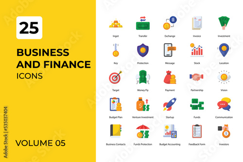 Business and Finance icons collection.