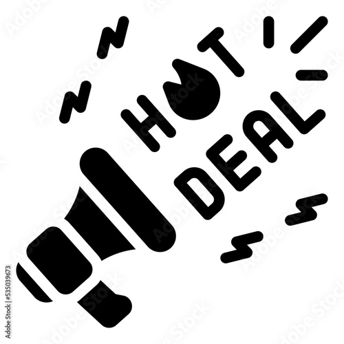 hot deal glyph icon