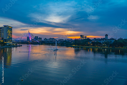 Beautiful sunset at Putrajaya Malaysia, with reflection