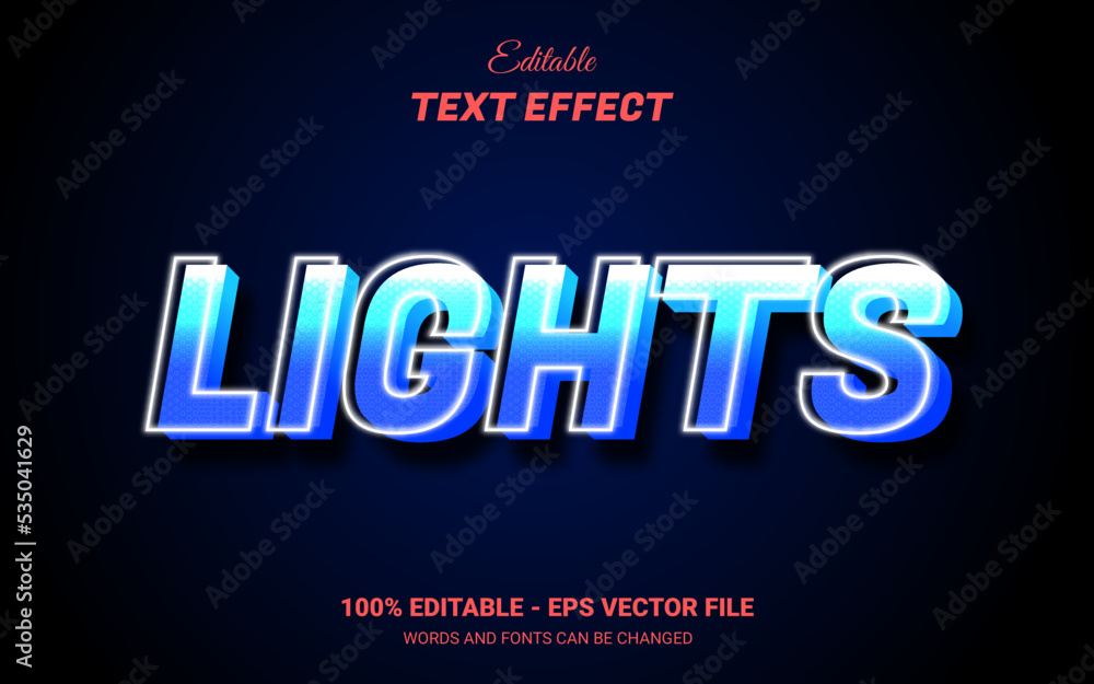 Fototapeta premium light editable 3d text effect template design