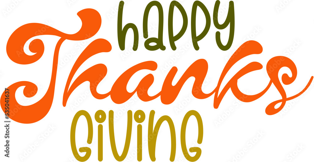 Obraz premium happy thanks giving hand written calligraphy typography quote design