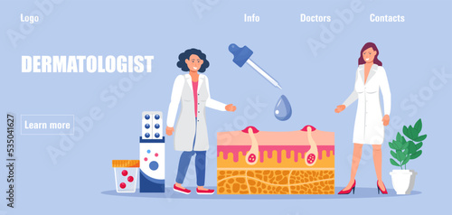 Dermatologist concept vector for medical websites and landing pages, blog. Disease of the skin and dermatological problems.