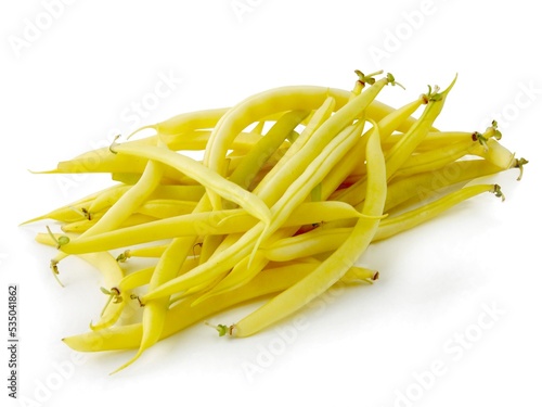 green or yellow string beaan husks as tasty vegetable from the garden